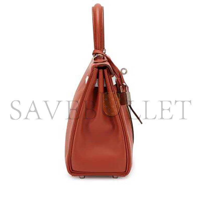 HERMÈS MASTER LIMITED EDITION CUIVRE, NATA, BLEU BRUME, CHAI AND LIME SWIFT COLORMATIC KELLY 25 RETOURNE PALLADIUM HARDWARE (25*17*7cm)